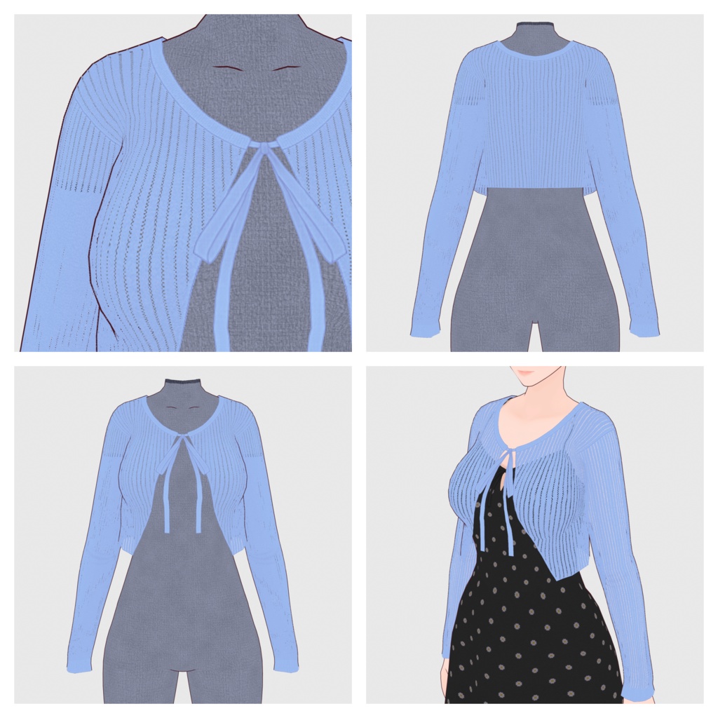 【#VRoid】サマーニットカーディガン【#vroidcustomitem】