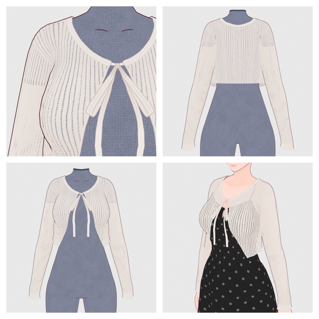 【#VRoid】サマーニットカーディガン【#vroidcustomitem】