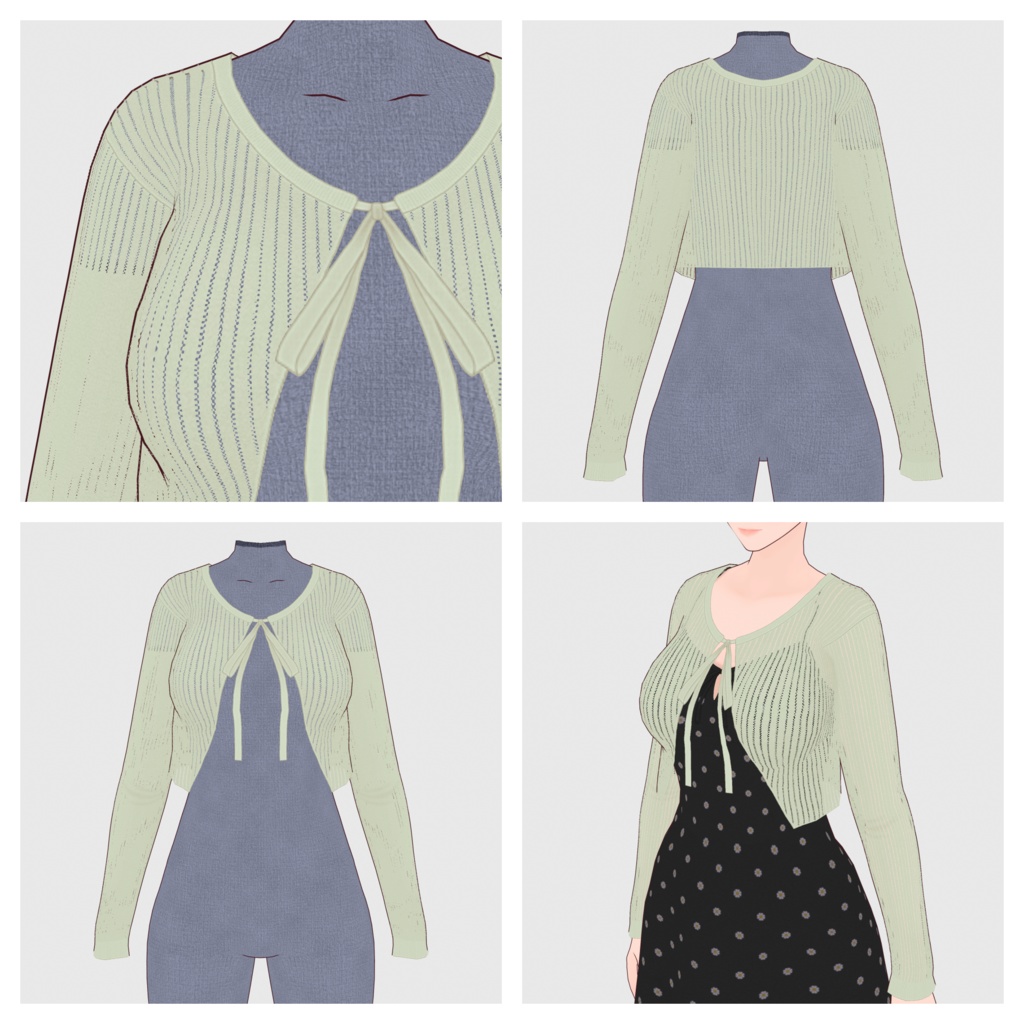 【#VRoid】サマーニットカーディガン【#vroidcustomitem】