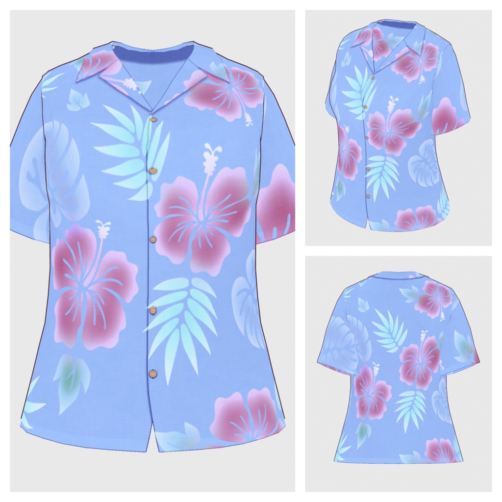 【#VRoid】ハワイアンシャツ【#vroidcustomitem】