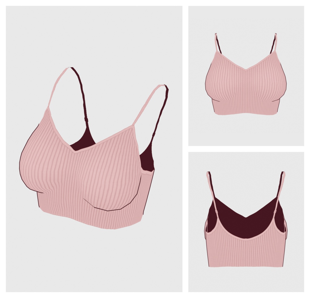 【#VRoid】クロップドキャミソール&シアートップス【#vroidcustomitem】