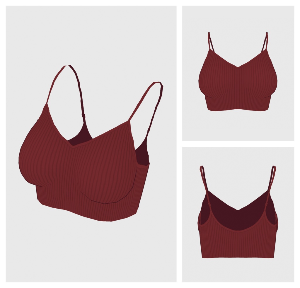 【#VRoid】クロップドキャミソール&シアートップス【#vroidcustomitem】