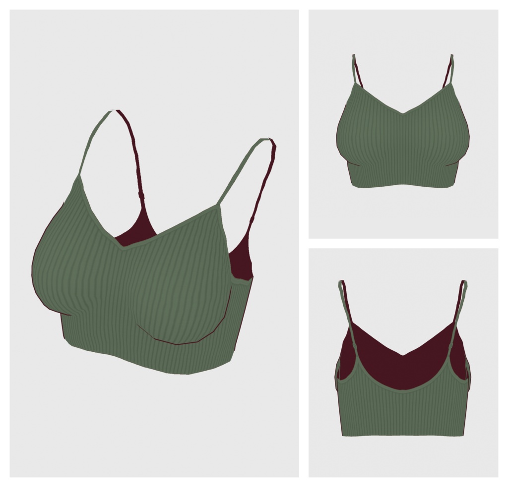 【#VRoid】クロップドキャミソール&シアートップス【#vroidcustomitem】