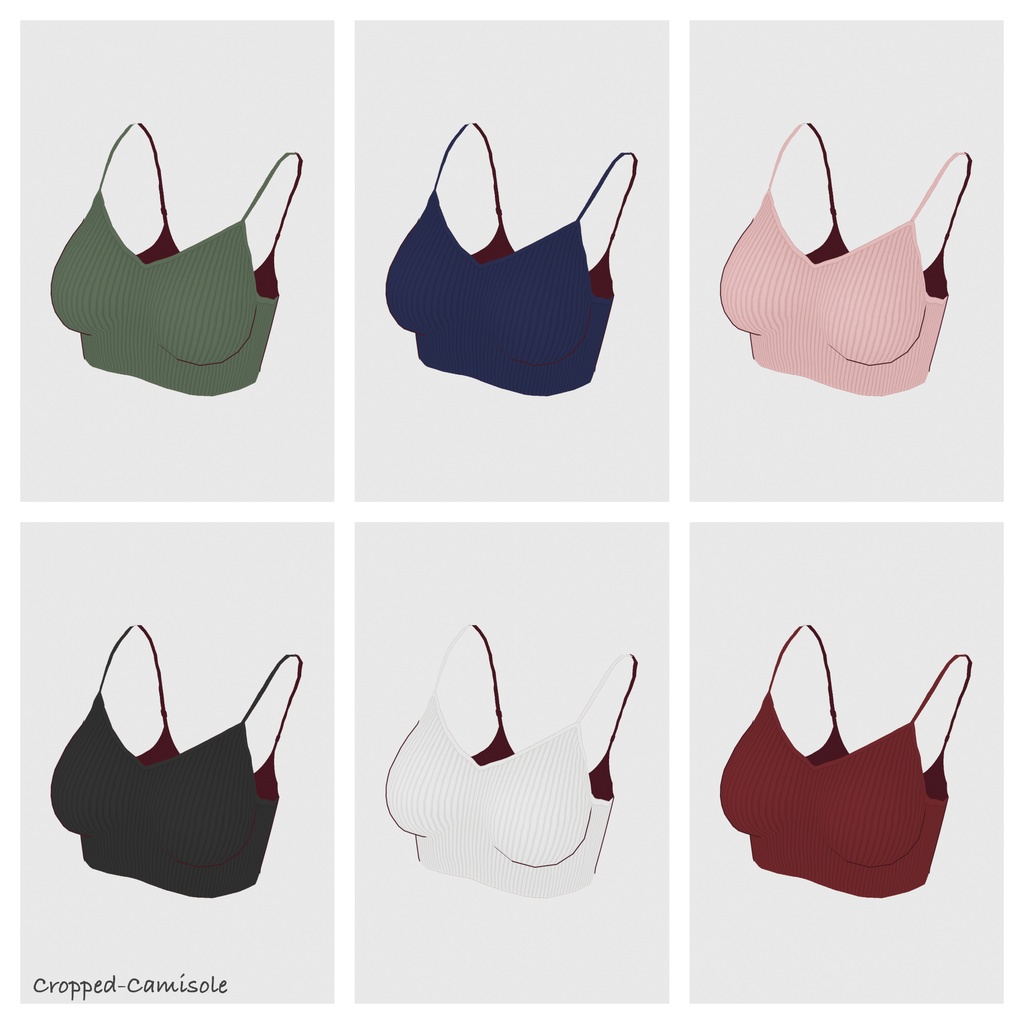 【#VRoid】クロップドキャミソール&シアートップス【#vroidcustomitem】