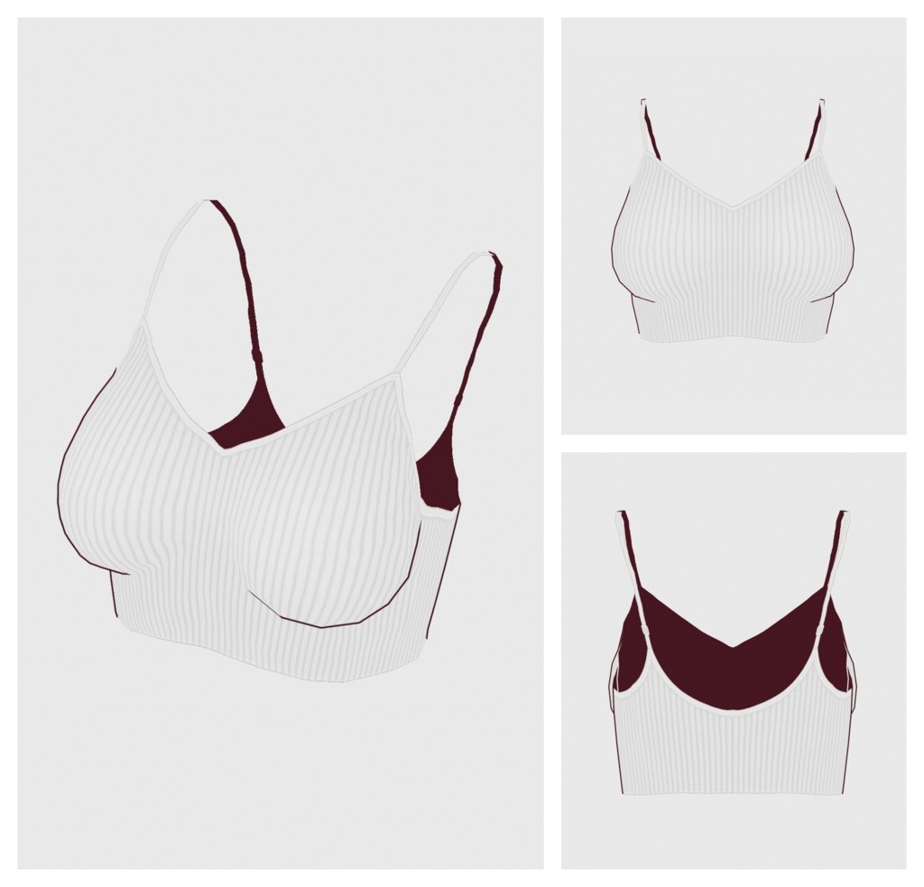 【#VRoid】クロップドキャミソール&シアートップス【#vroidcustomitem】