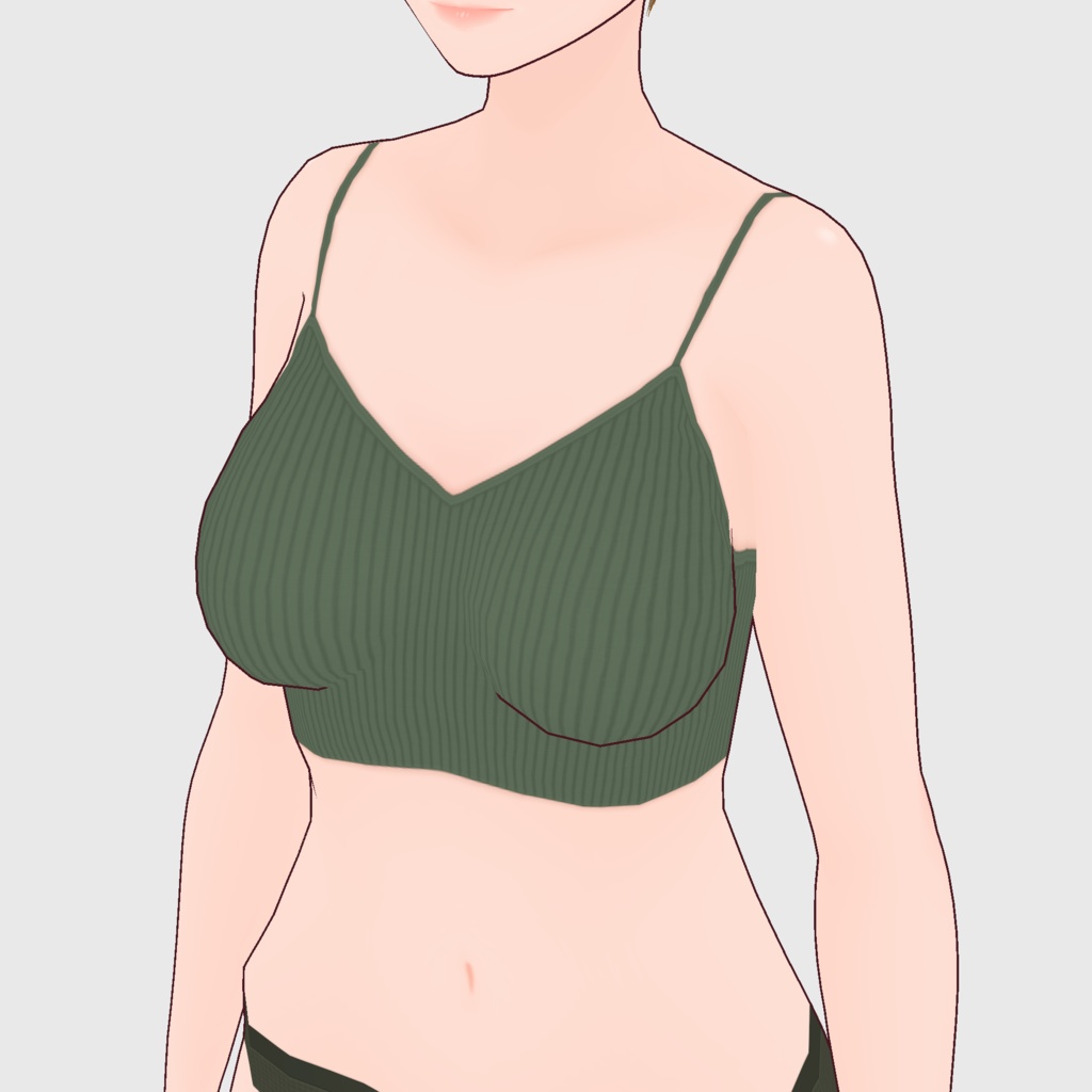 【#VRoid】クロップドキャミソール&シアートップス【#vroidcustomitem】