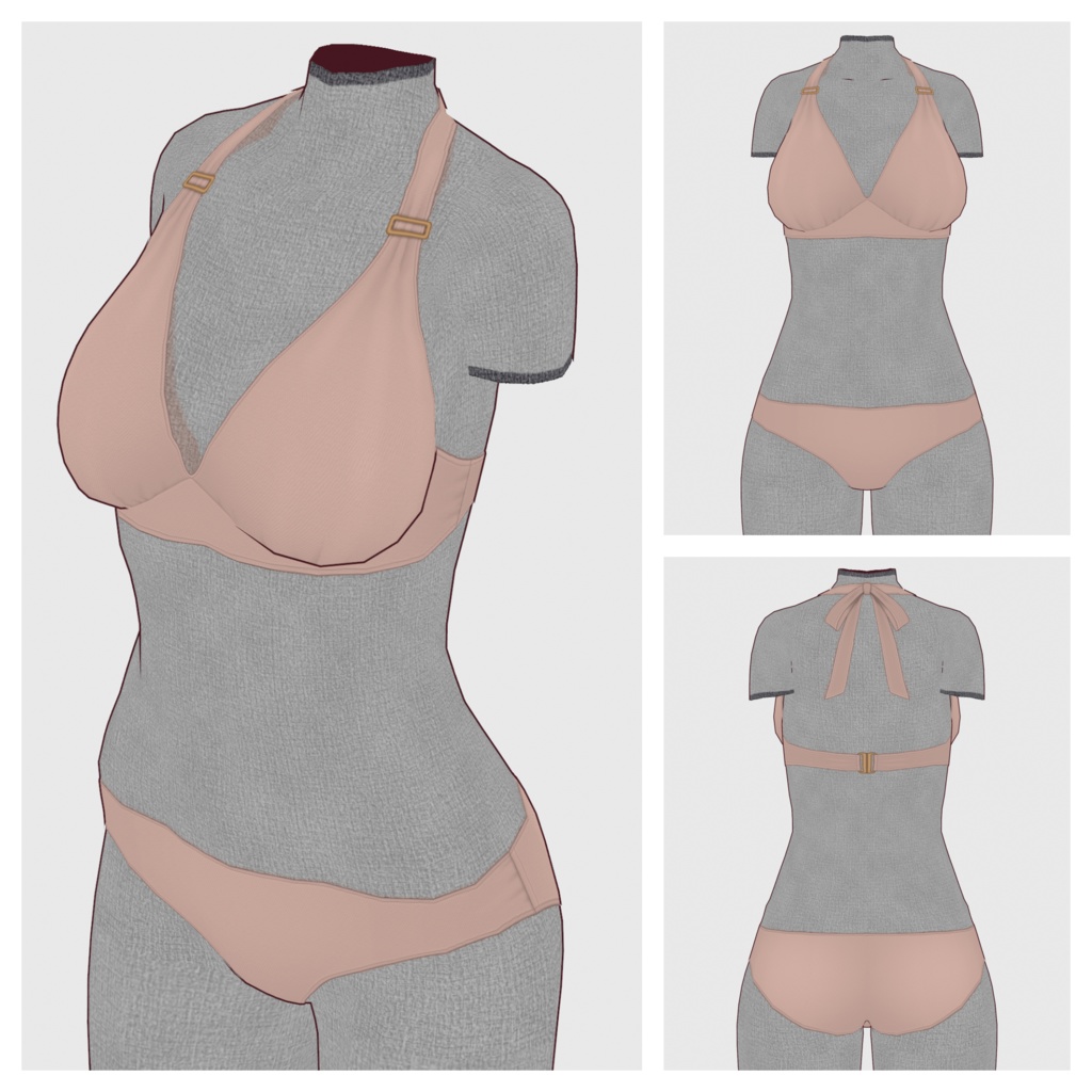 【#VRoid】ホルターネックビキニ【#vroidcustomitem】