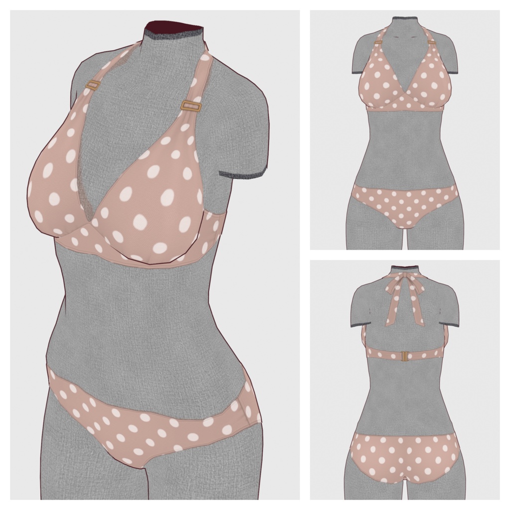 【#VRoid】ホルターネックビキニ【#vroidcustomitem】