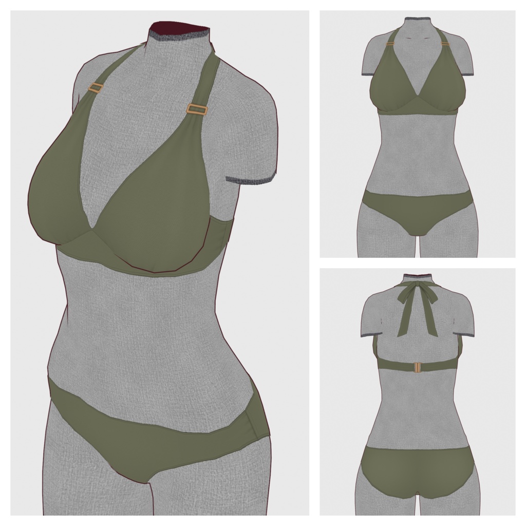 【#VRoid】ホルターネックビキニ【#vroidcustomitem】