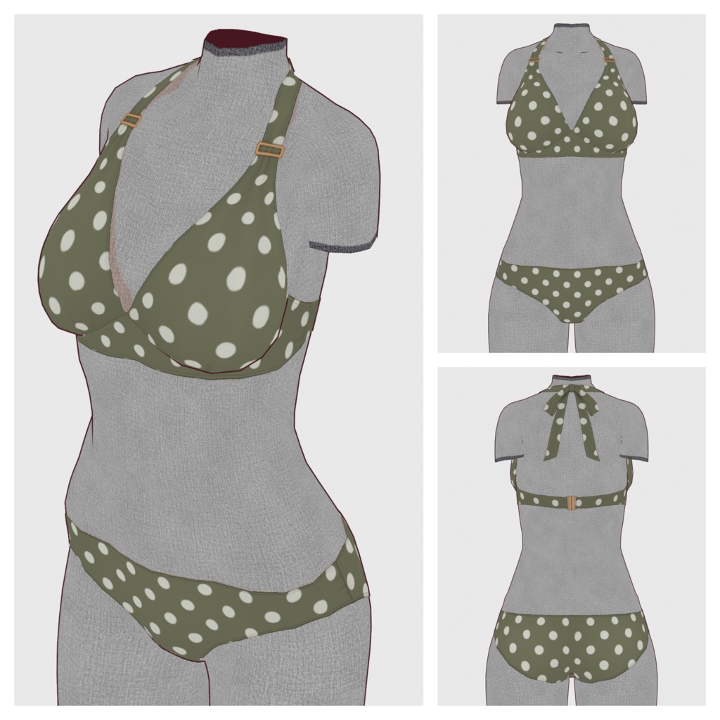 【#VRoid】ホルターネックビキニ【#vroidcustomitem】