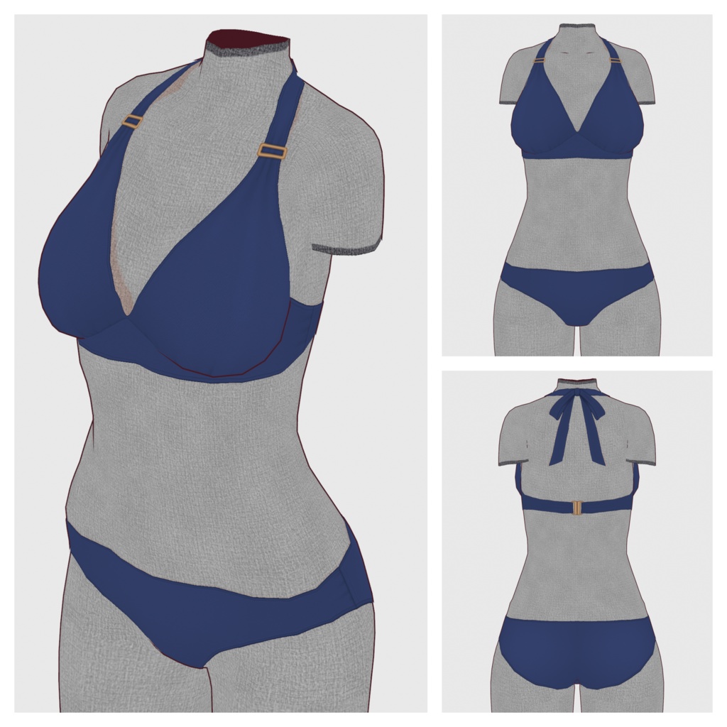 【#VRoid】ホルターネックビキニ【#vroidcustomitem】