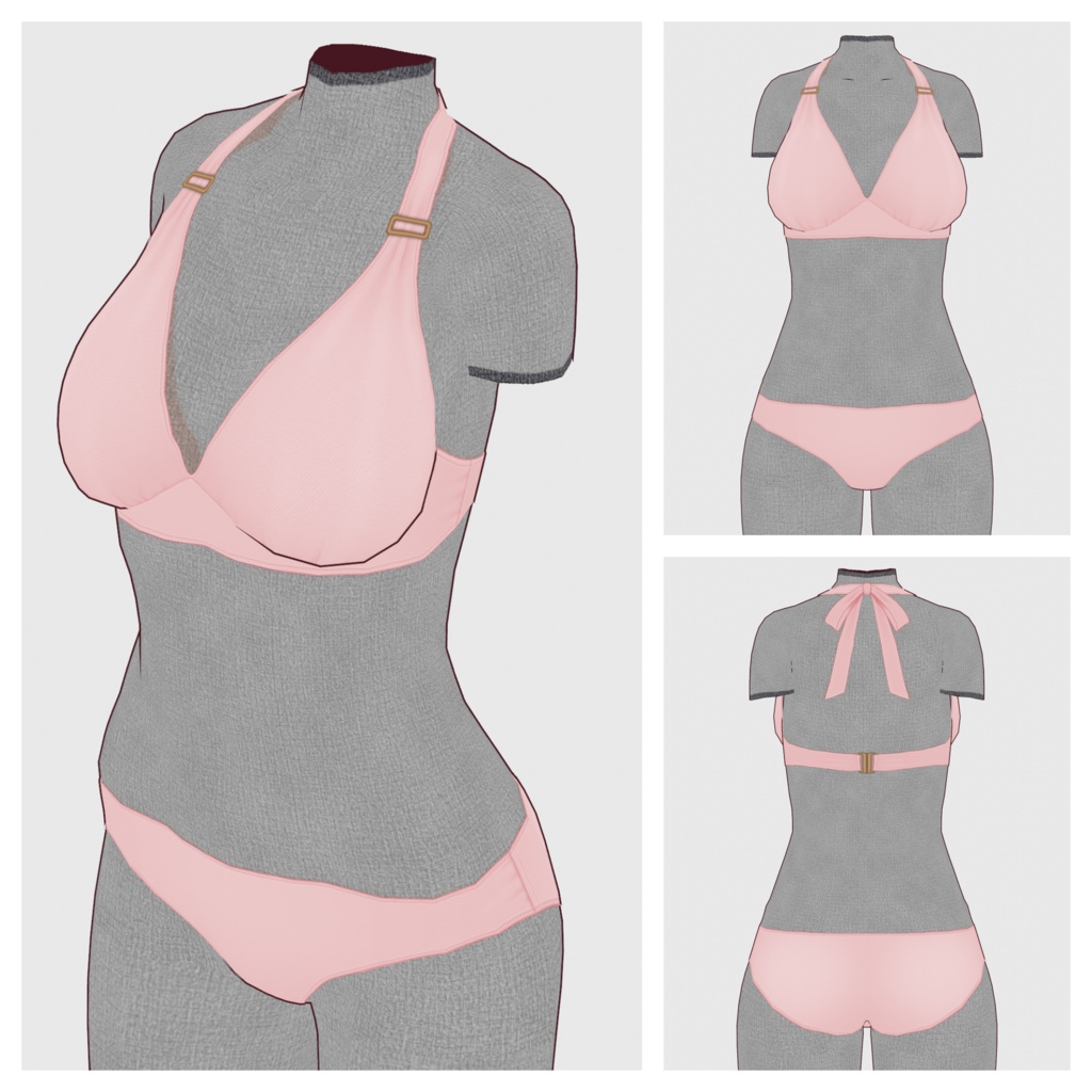 【#VRoid】ホルターネックビキニ【#vroidcustomitem】