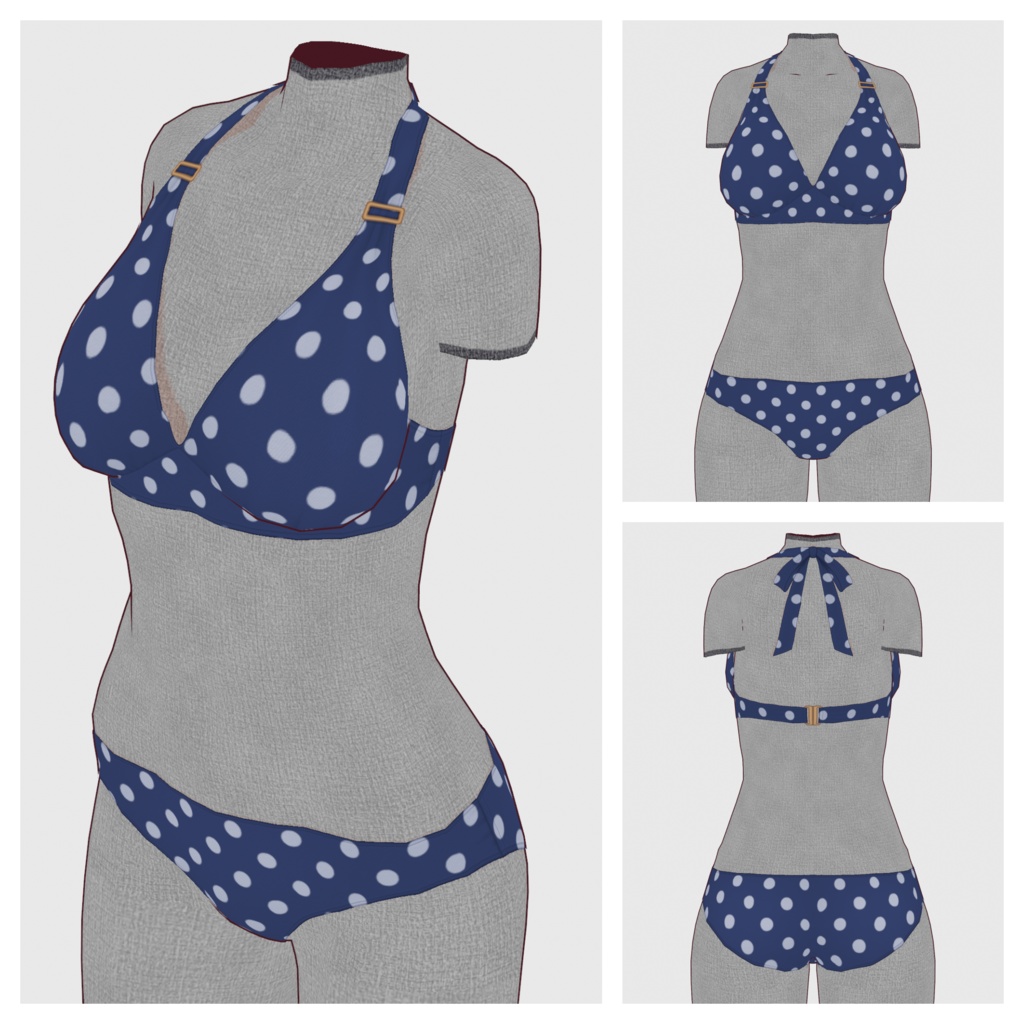 【#VRoid】ホルターネックビキニ【#vroidcustomitem】