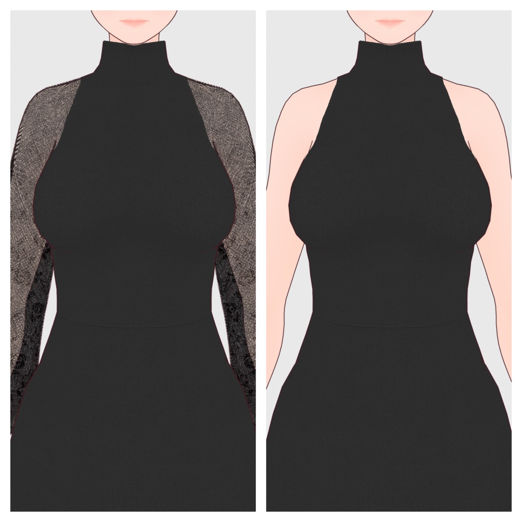 【#VRoid】ツーウェイマキシワンピース【#vroidcustomitem】