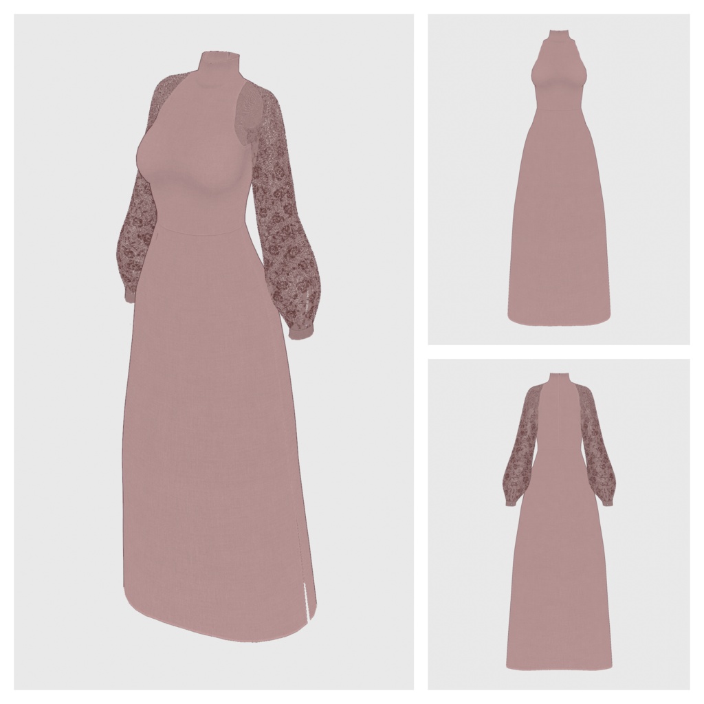 【#VRoid】ツーウェイマキシワンピース【#vroidcustomitem】