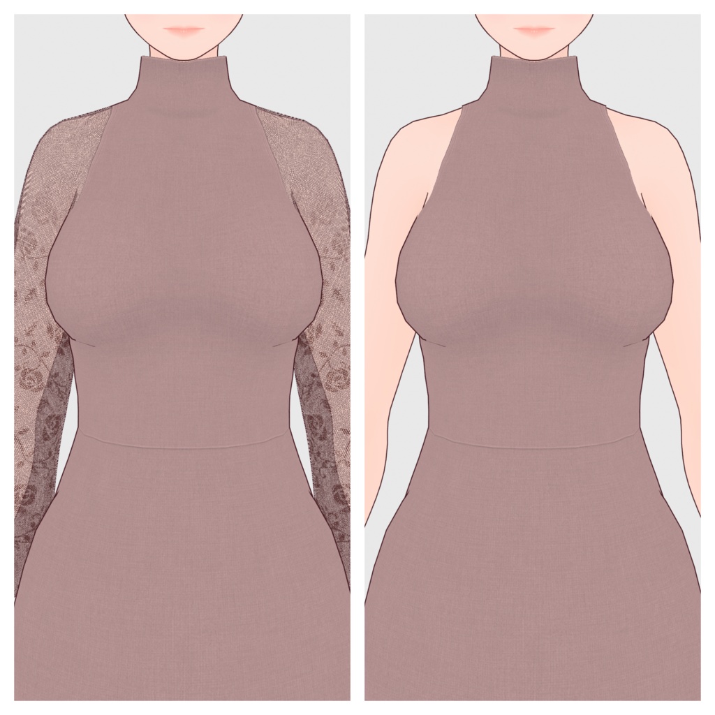 【#VRoid】ツーウェイマキシワンピース【#vroidcustomitem】