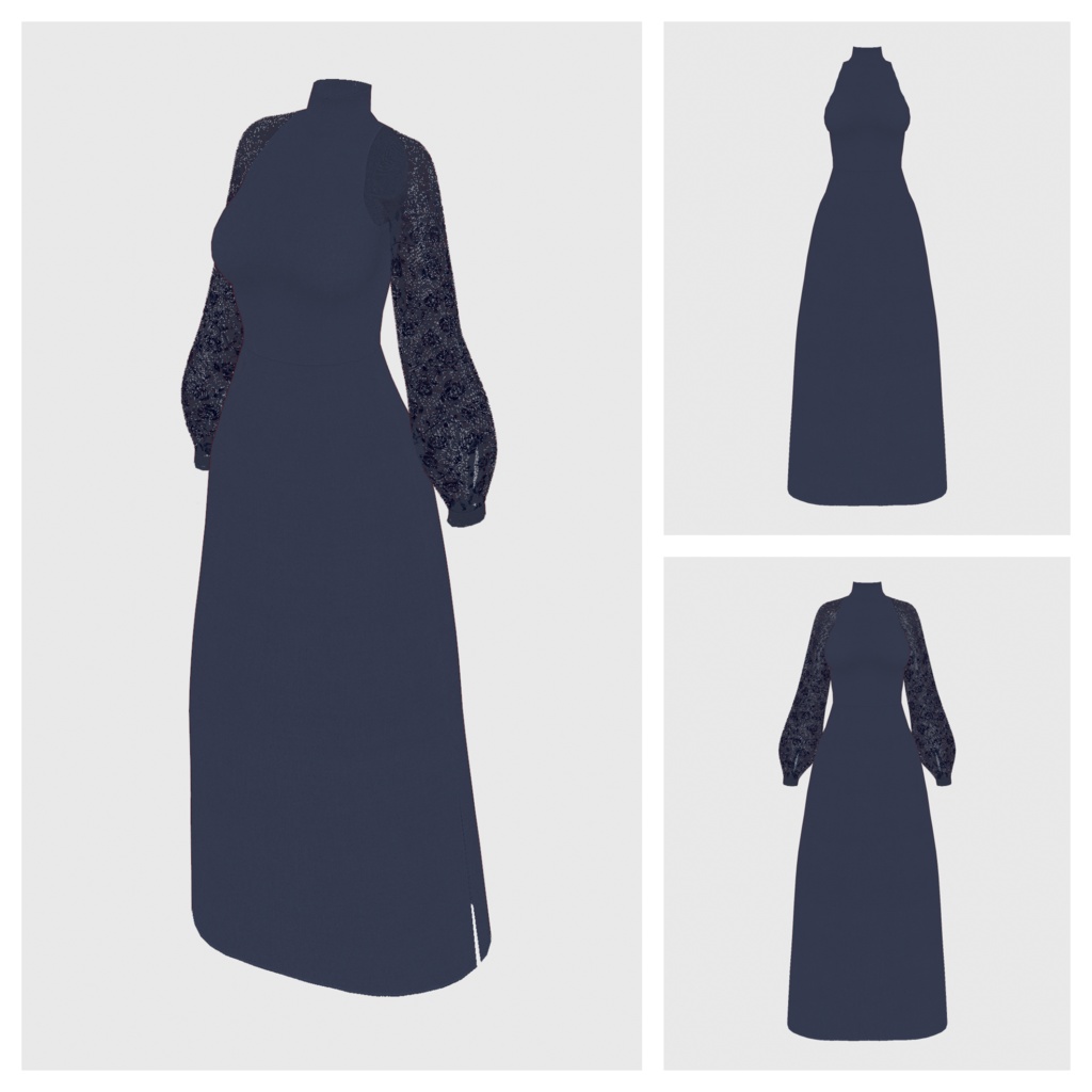 【#VRoid】ツーウェイマキシワンピース【#vroidcustomitem】