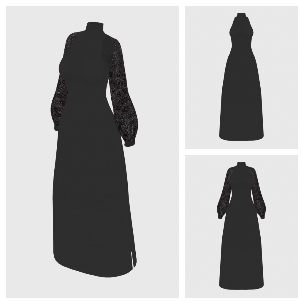 【#VRoid】ツーウェイマキシワンピース【#vroidcustomitem】