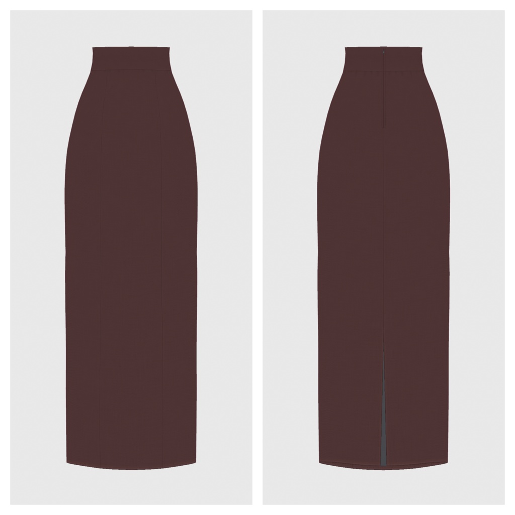 【#VRoid】ハイウエストマキシスカート+パフスリーブブラウス【#vroidcustomitem】