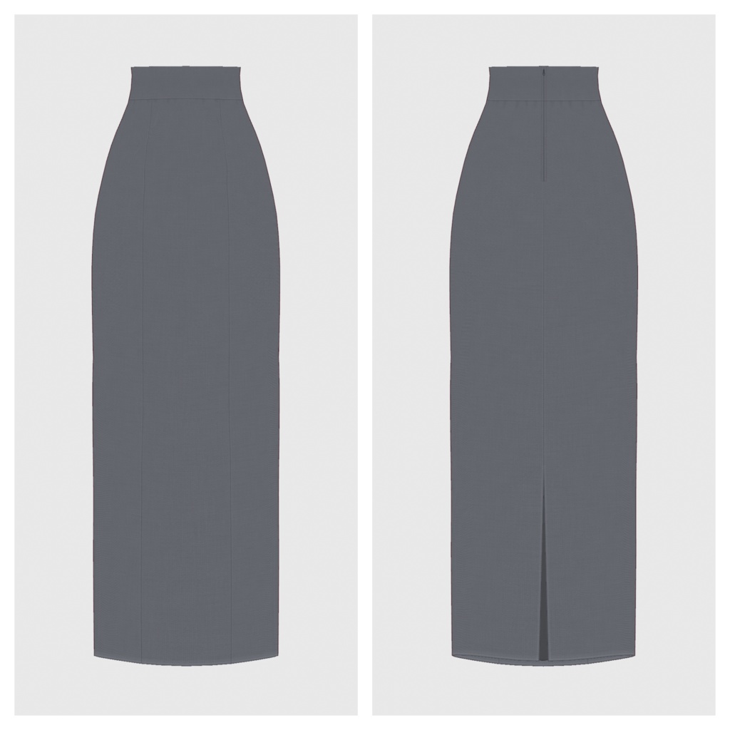 【#VRoid】ハイウエストマキシスカート+パフスリーブブラウス【#vroidcustomitem】