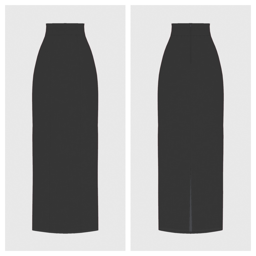 【#VRoid】ハイウエストマキシスカート+パフスリーブブラウス【#vroidcustomitem】