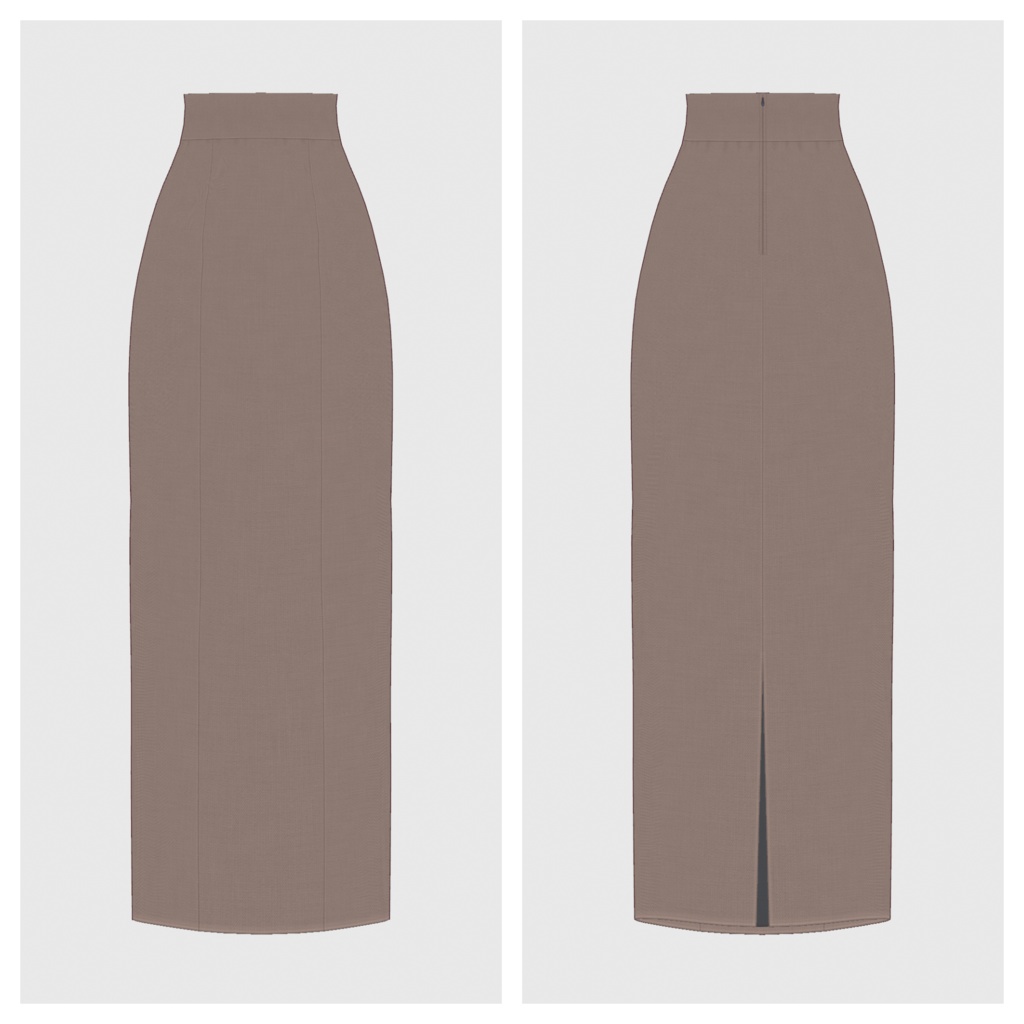 【#VRoid】ハイウエストマキシスカート+パフスリーブブラウス【#vroidcustomitem】