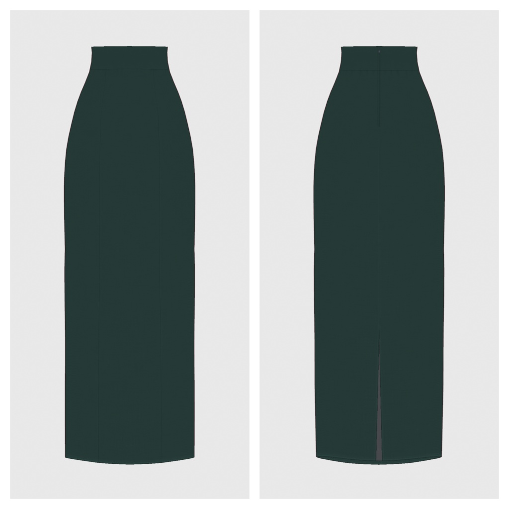 【#VRoid】ハイウエストマキシスカート+パフスリーブブラウス【#vroidcustomitem】