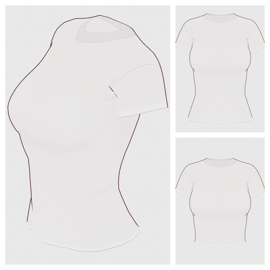 【#VRoid】クルーネックTシャツ【#vroidcustomitem】