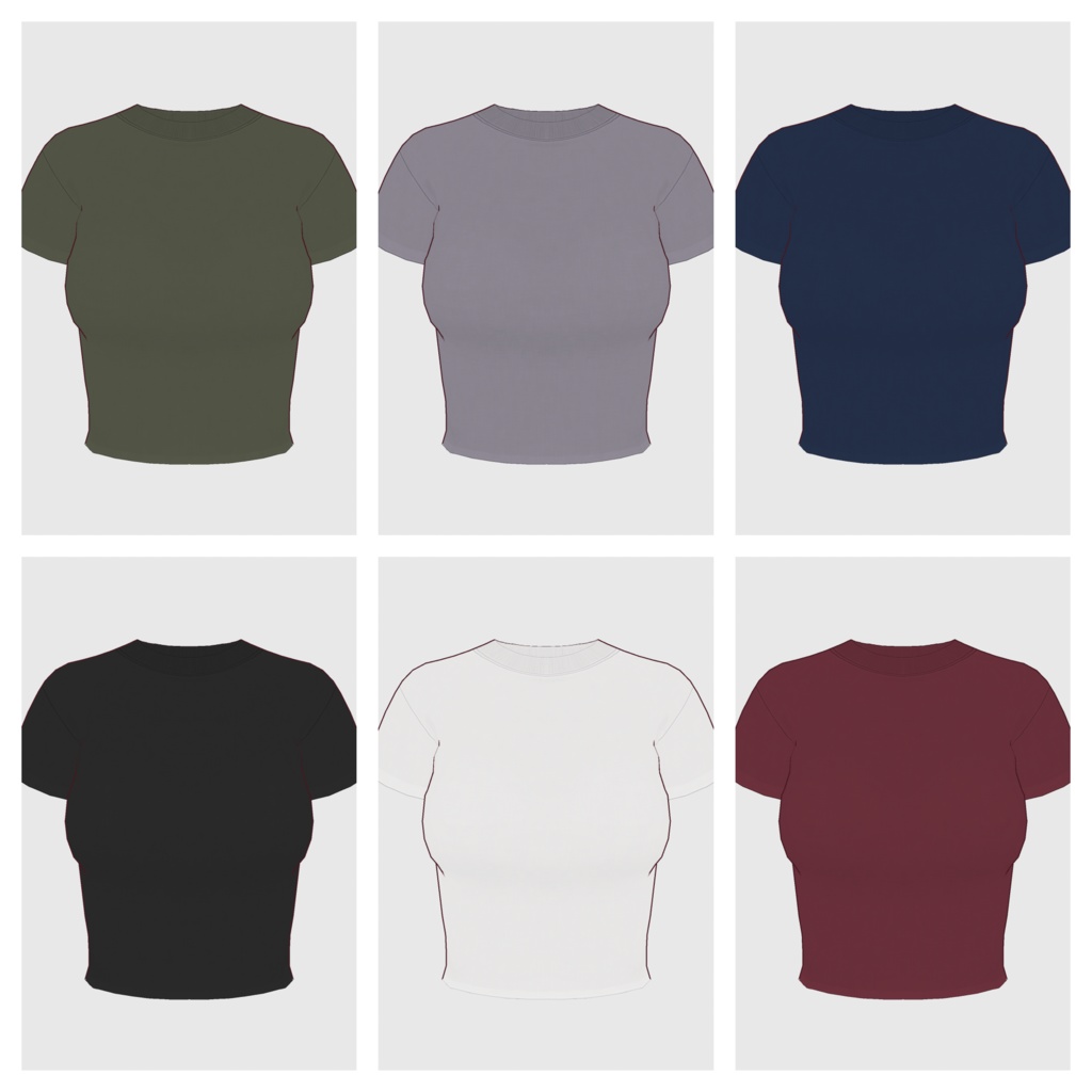 【#VRoid】クルーネックTシャツ【#vroidcustomitem】