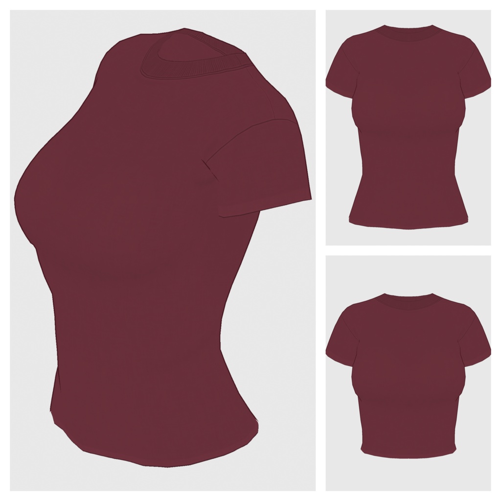 【#VRoid】クルーネックTシャツ【#vroidcustomitem】