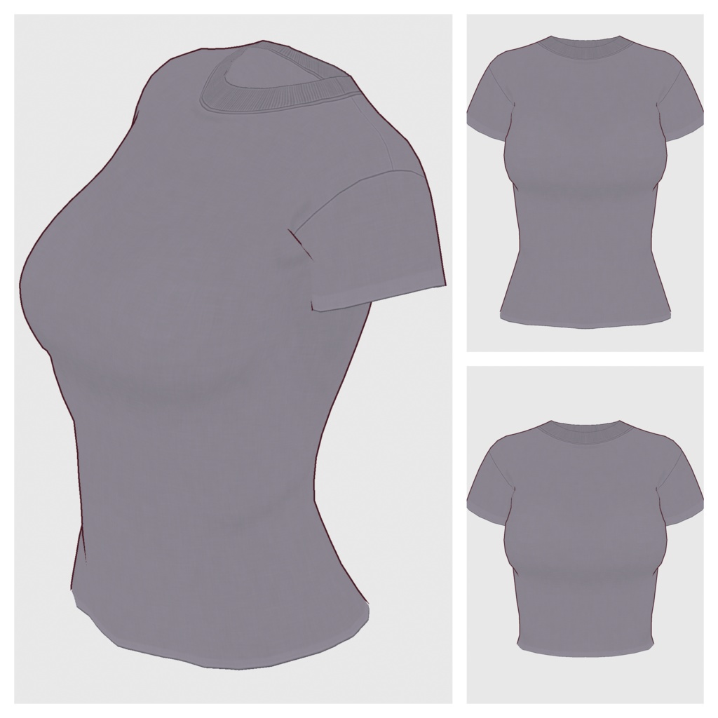 【#VRoid】クルーネックTシャツ【#vroidcustomitem】