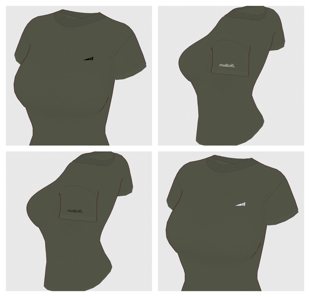 【#VRoid】クルーネックTシャツ【#vroidcustomitem】