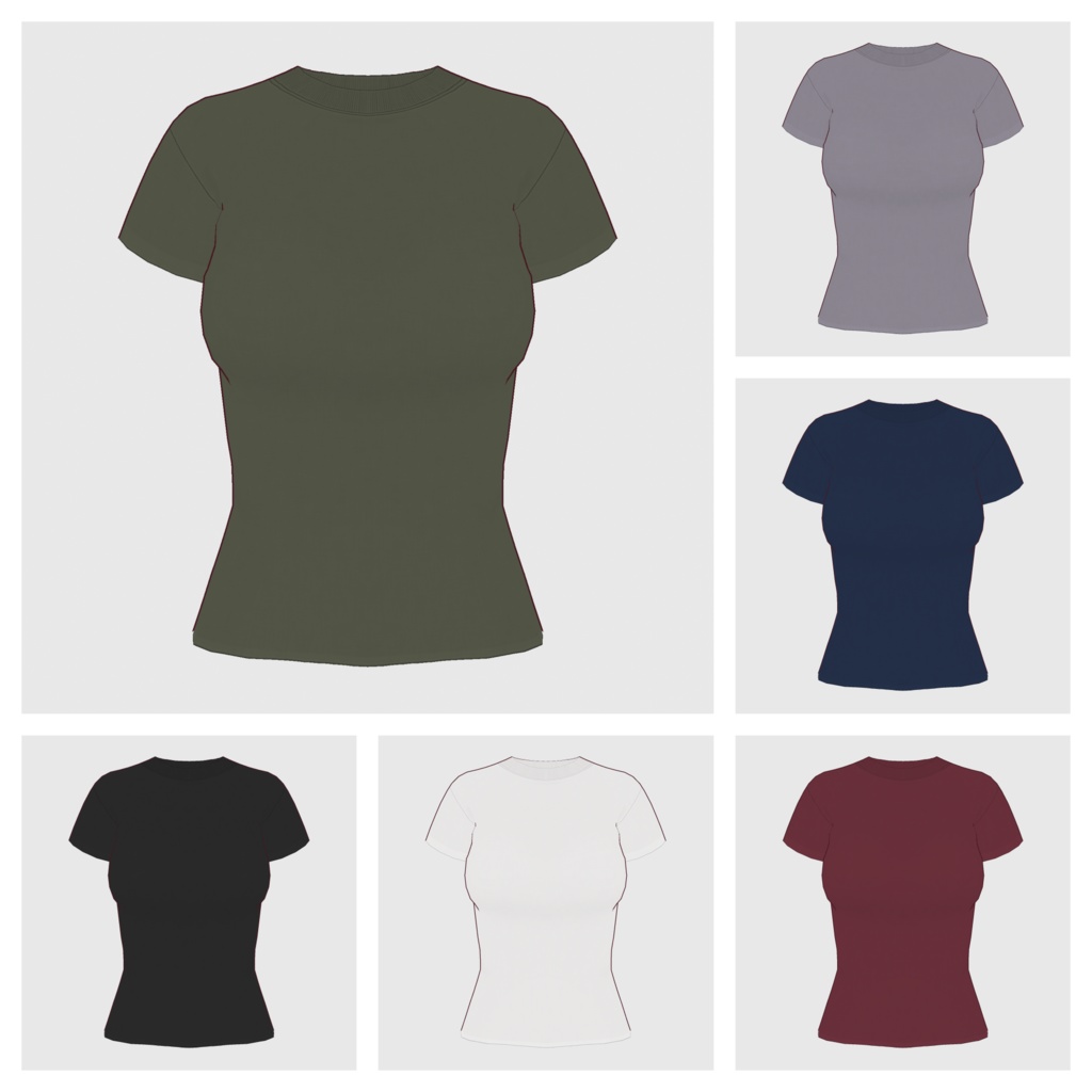 【#VRoid】クルーネックTシャツ【#vroidcustomitem】