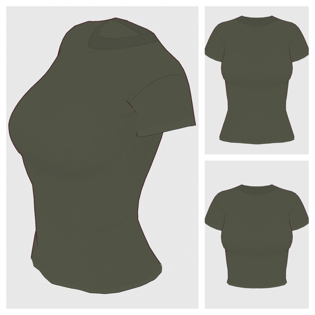 【#VRoid】クルーネックTシャツ【#vroidcustomitem】