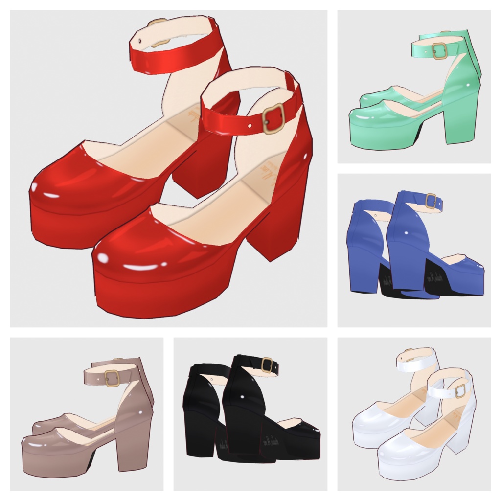 【#VRoid】セパレートパンプス【#vroidcustomitem】