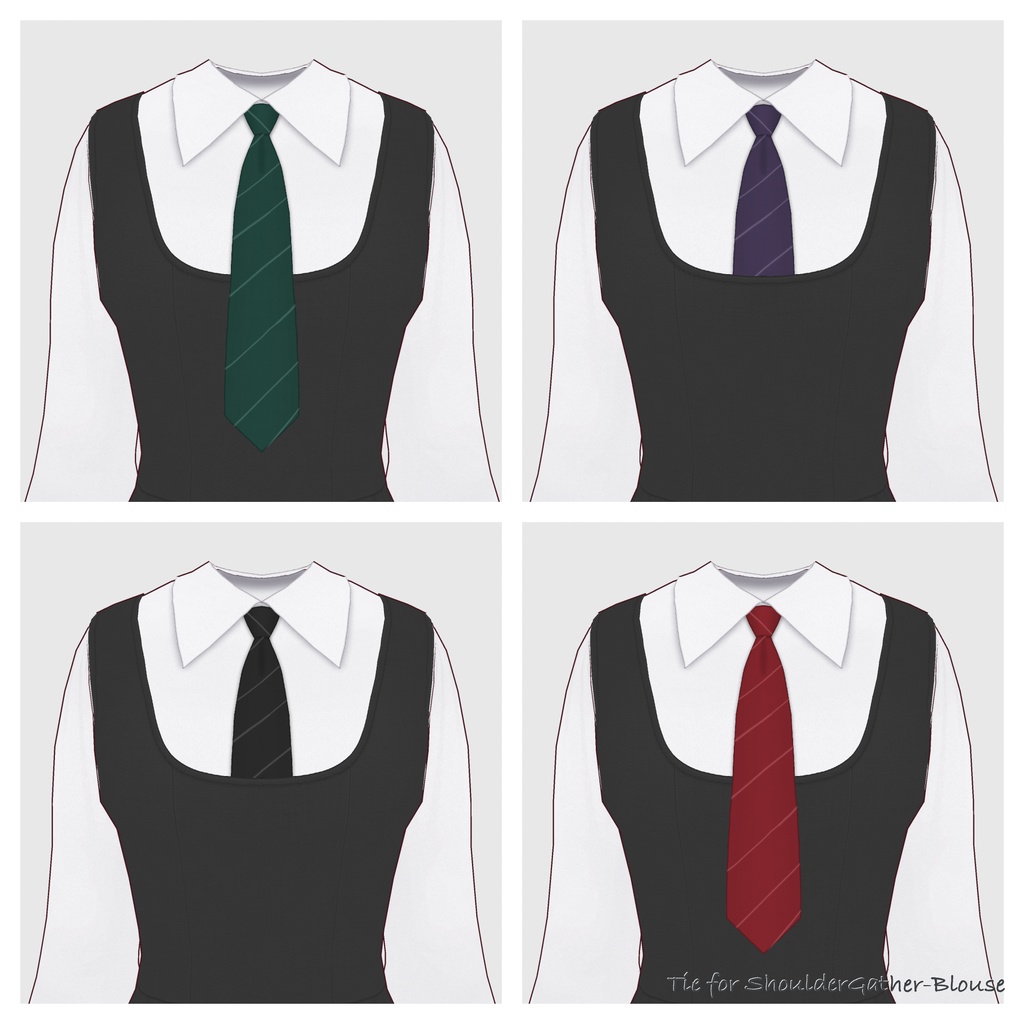 【#VRoid】ビスチェワンピース / ショルダーギャザーブラウス【#vroidcustomitem】