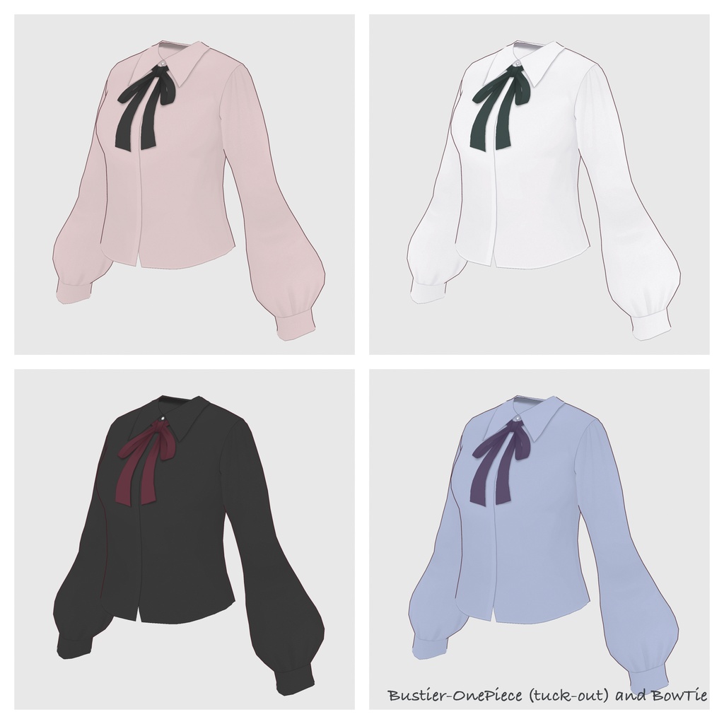 【#VRoid】ビスチェワンピース / ショルダーギャザーブラウス【#vroidcustomitem】