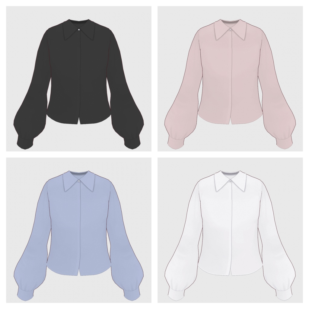 【#VRoid】ビスチェワンピース / ショルダーギャザーブラウス【#vroidcustomitem】