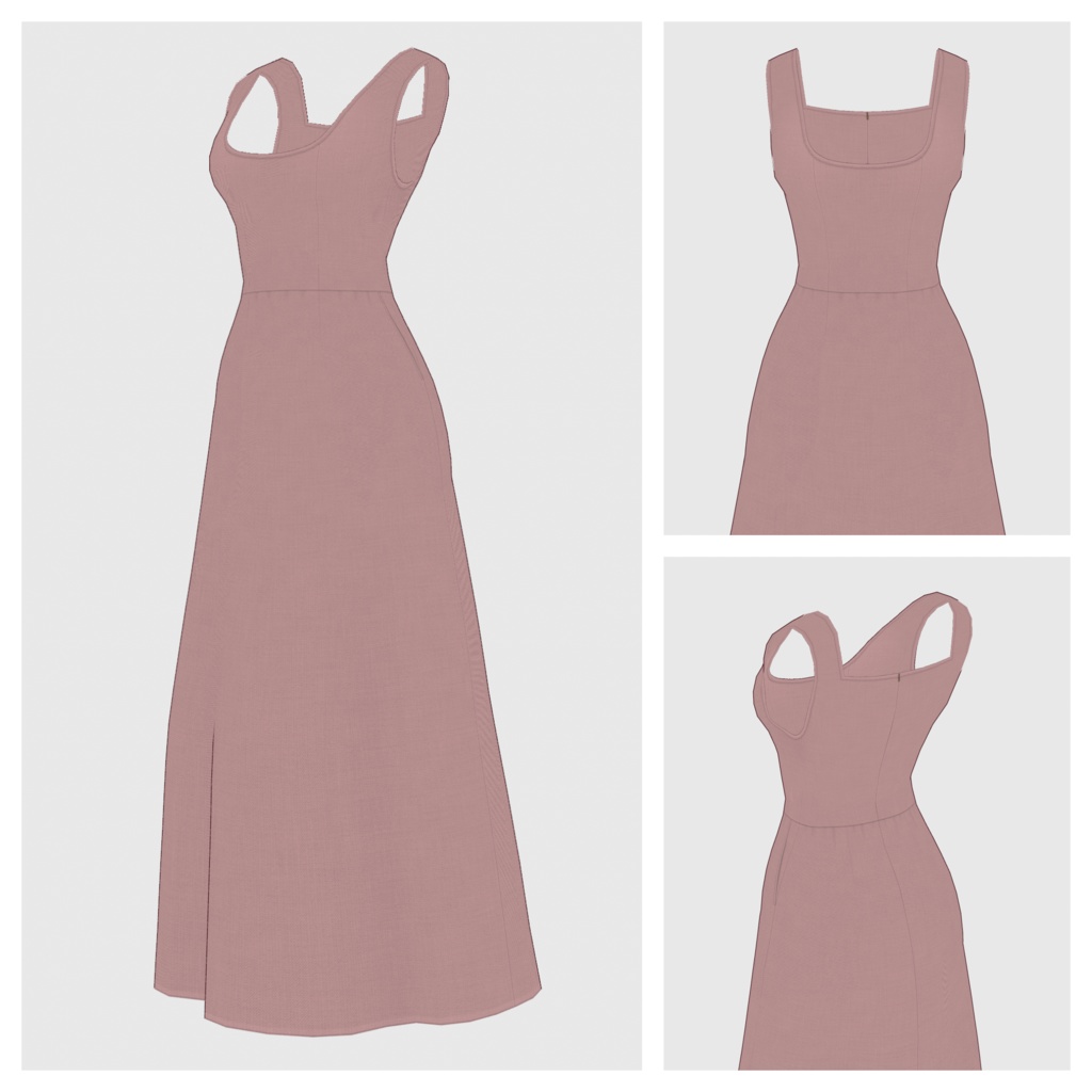 【#VRoid】ビスチェワンピース / ショルダーギャザーブラウス【#vroidcustomitem】