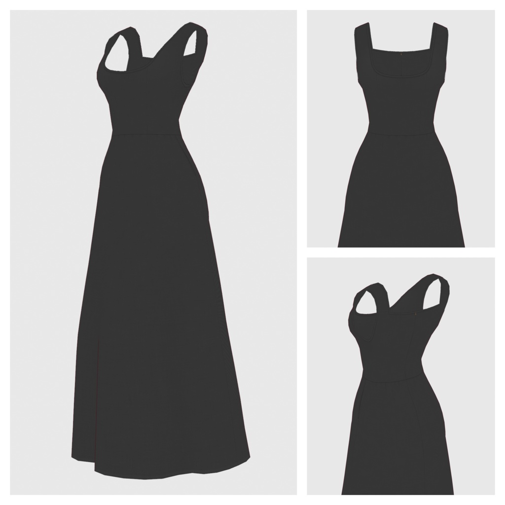 【#VRoid】ビスチェワンピース / ショルダーギャザーブラウス【#vroidcustomitem】