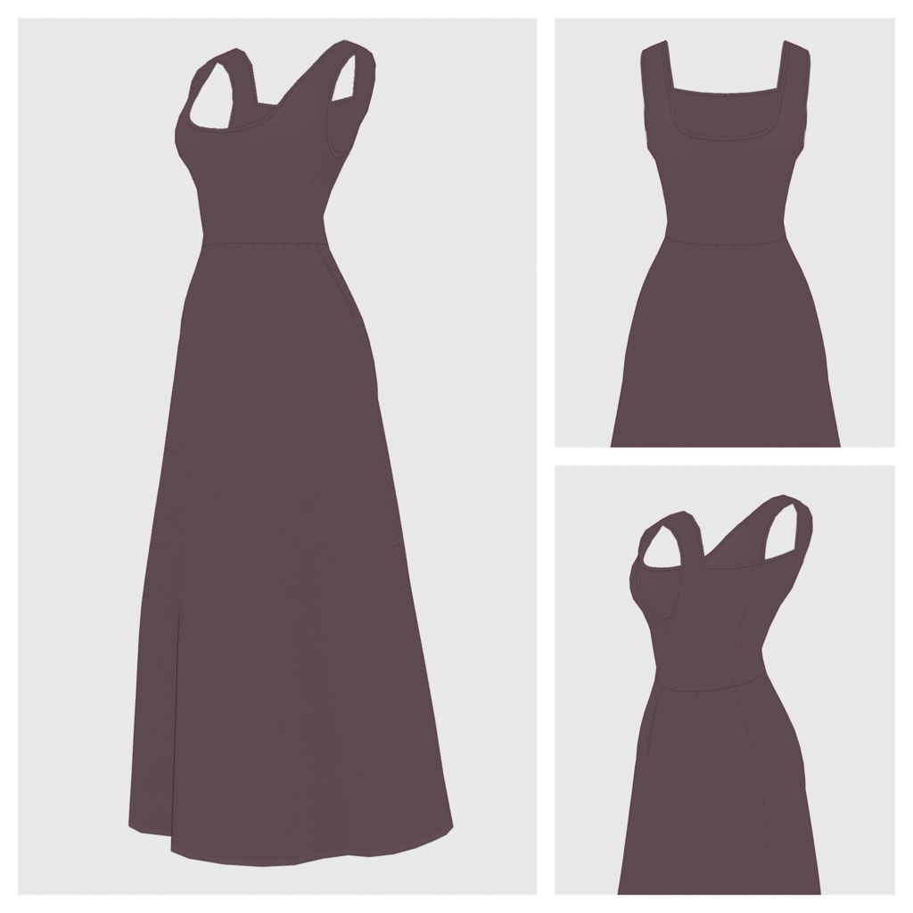 【#VRoid】ビスチェワンピース / ショルダーギャザーブラウス【#vroidcustomitem】