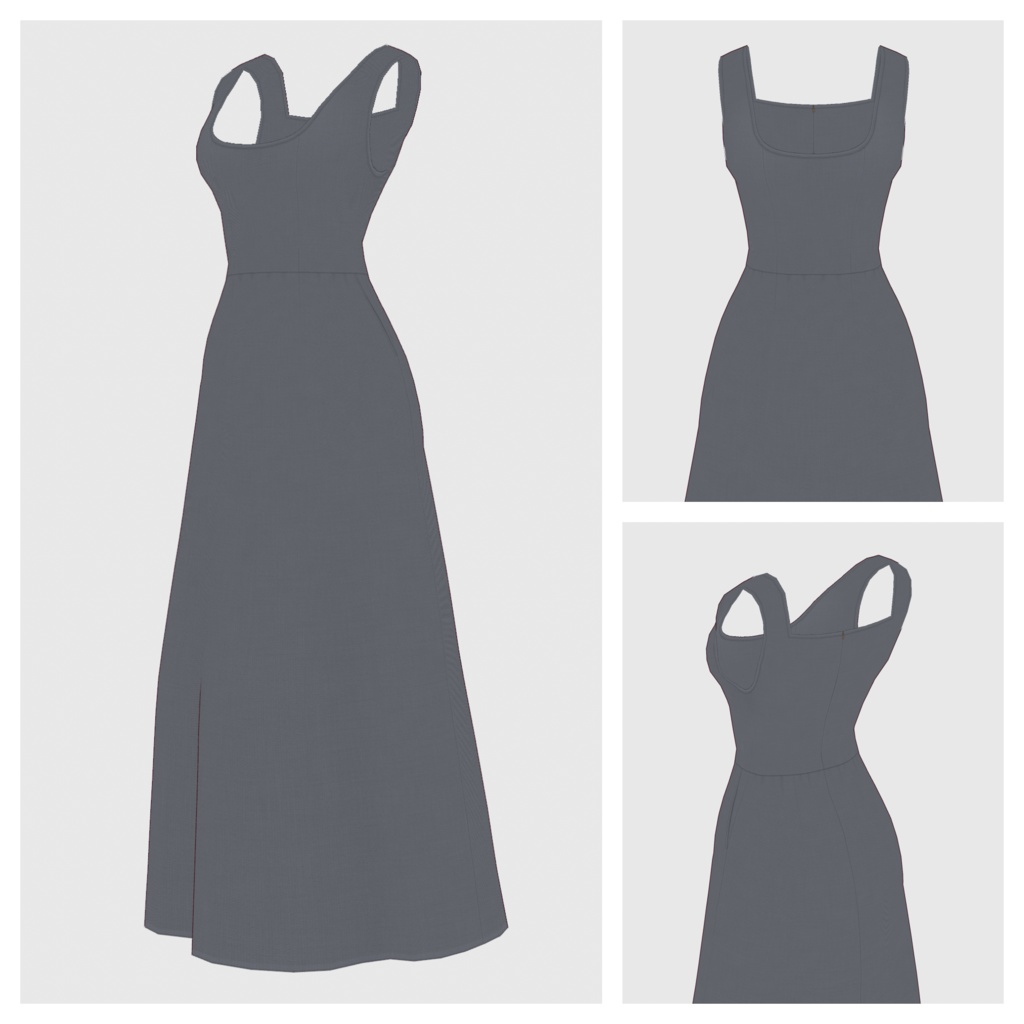 【#VRoid】ビスチェワンピース / ショルダーギャザーブラウス【#vroidcustomitem】