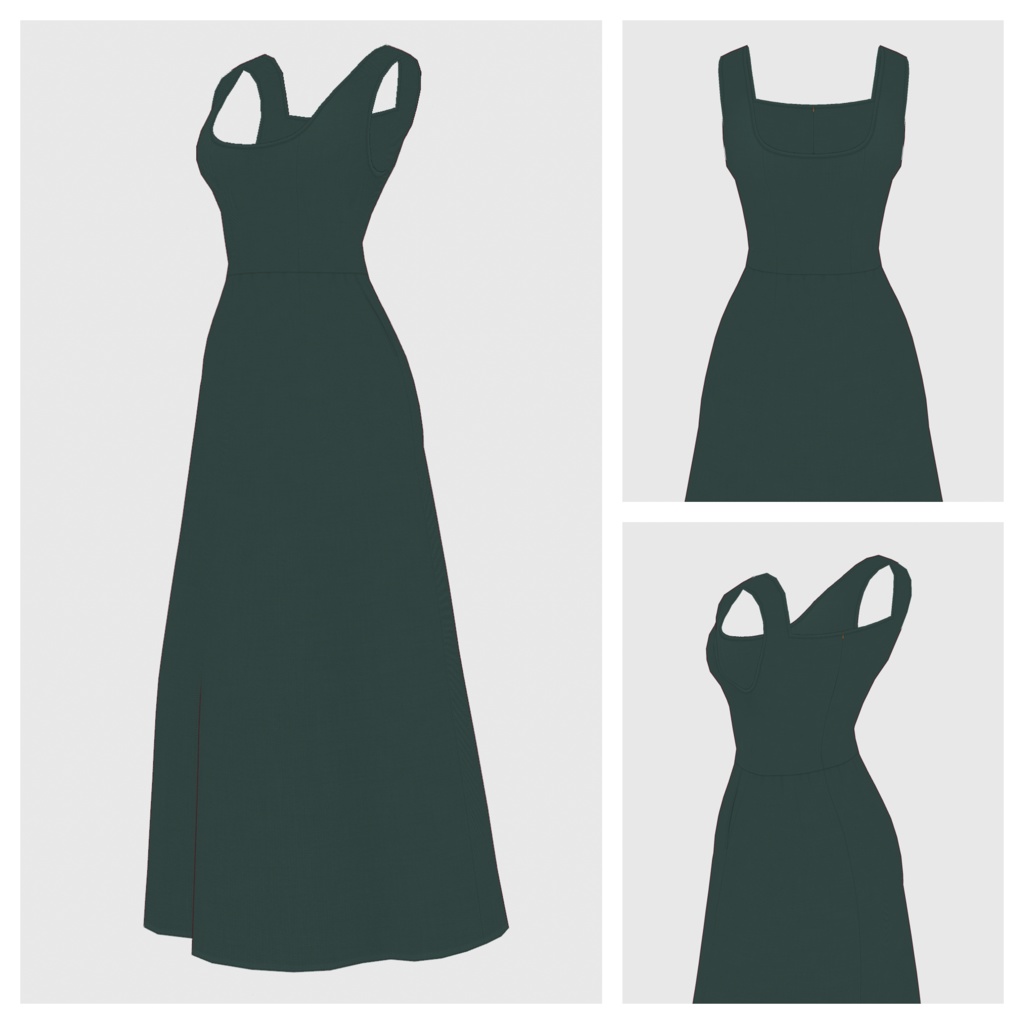 【#VRoid】ビスチェワンピース / ショルダーギャザーブラウス【#vroidcustomitem】