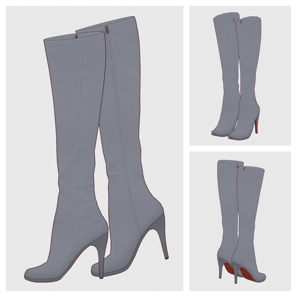 【#VRoid】ピンヒールロングブーツ【#vroidcustomitem】