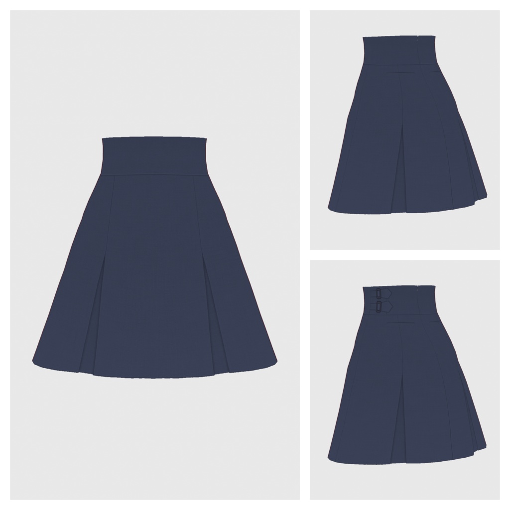 【#VRoid】ハイウエストプリーツスカート【#vroidcustomitem】