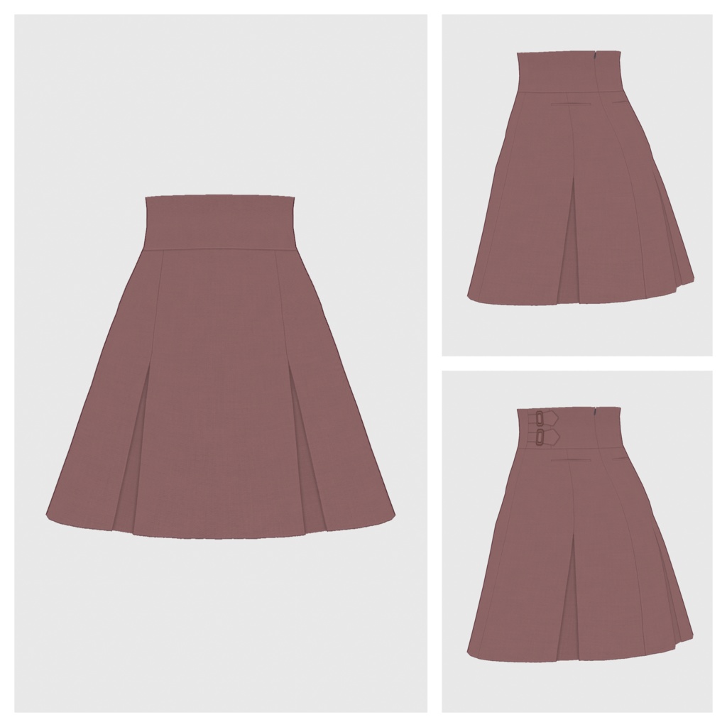 【#VRoid】ハイウエストプリーツスカート【#vroidcustomitem】