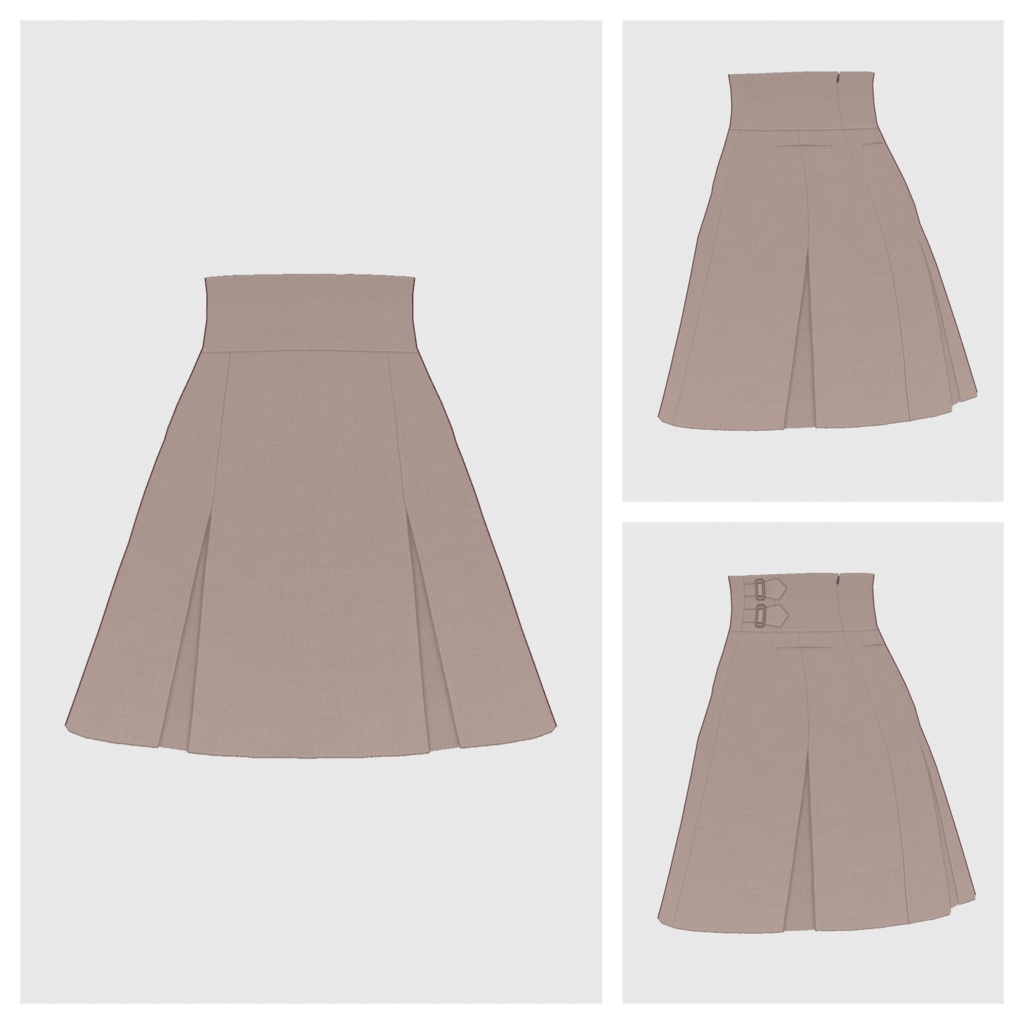 【#VRoid】ハイウエストプリーツスカート【#vroidcustomitem】