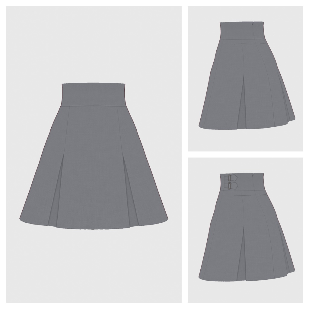 【#VRoid】ハイウエストプリーツスカート【#vroidcustomitem】