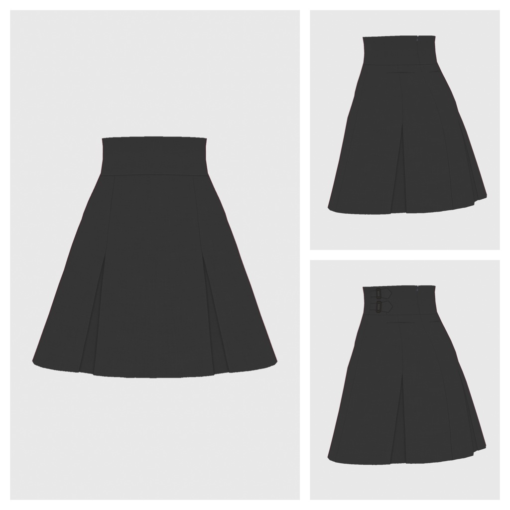 【#VRoid】ハイウエストプリーツスカート【#vroidcustomitem】