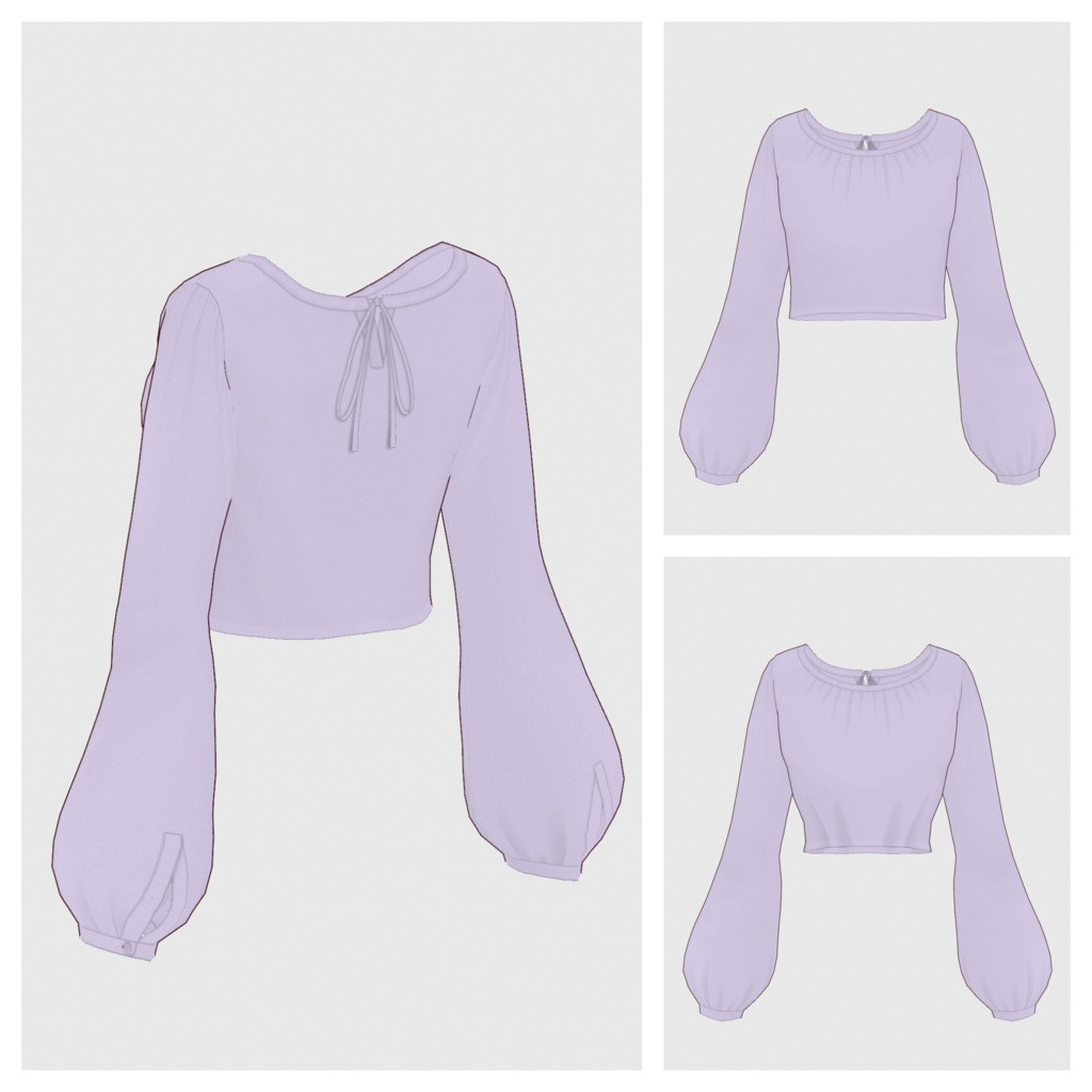 【#VRoid】バックストラップブラウス【#vroidcustomitem】